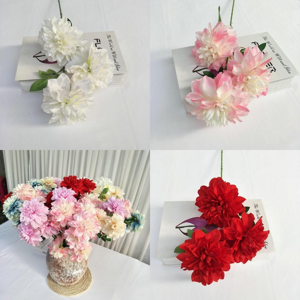 Long Stem Artificial Dahlia Flowers For Wedding Party And Home Styling
