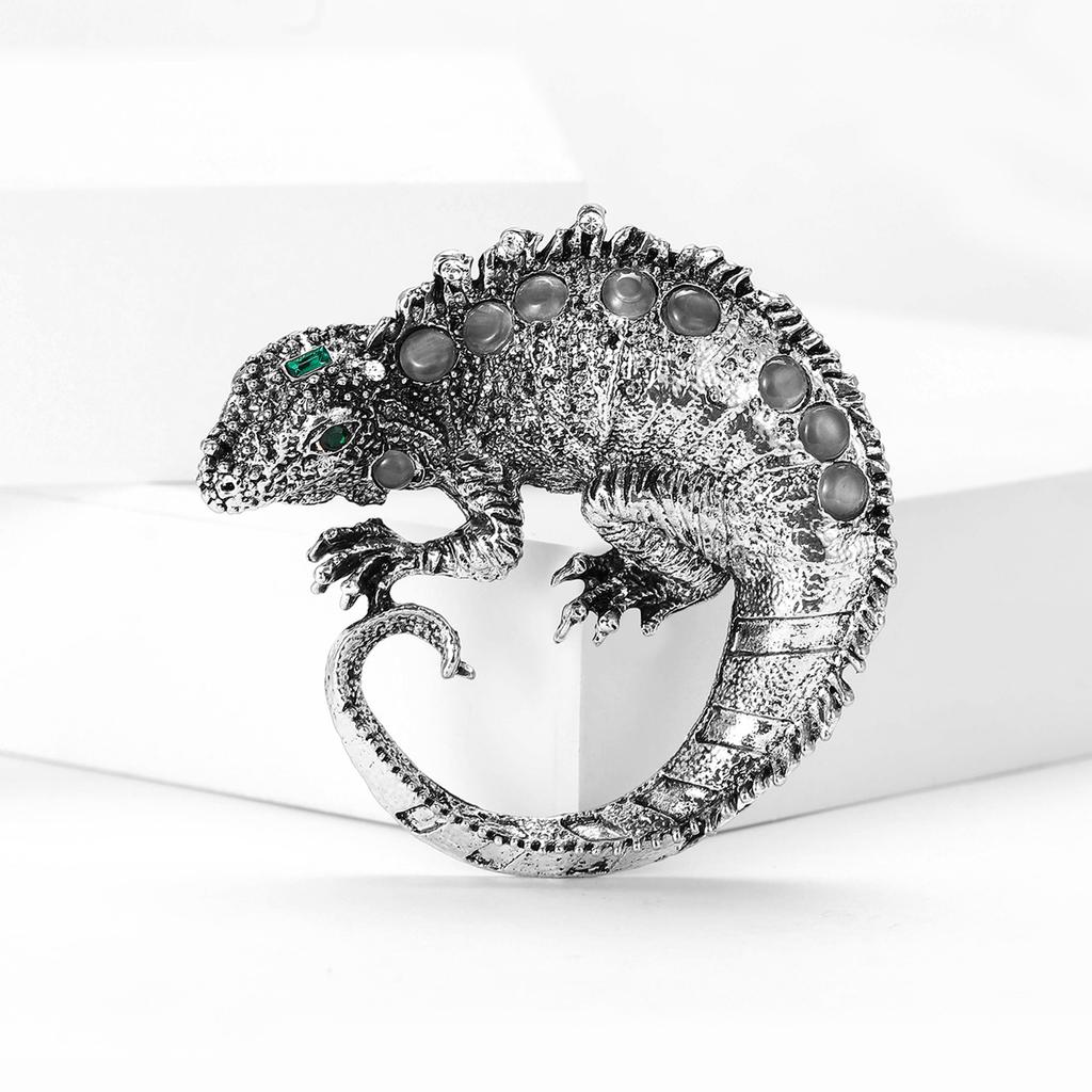 Vintage Rhinestone Lizard Brooches for Women Enamel Vintage Animal Pins Banquet Party Backpack Gifts Jewelry Accessories