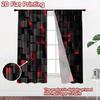 2D flat Photography Backdrop Popular Scene Backdrop Black Cubes with Red 100% Polyester Birthday Party for Holiday