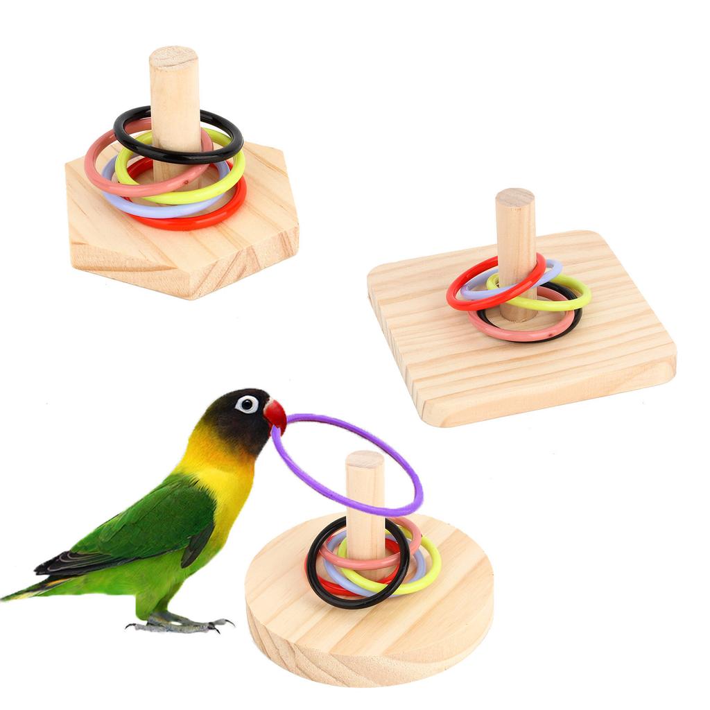 Bird Stacking Toy Parrot Training Toy Ringtoss Toy Tiny Ringtoss Small Finger Toy Intelligence Mini Ringtoss Set