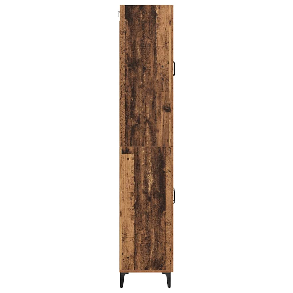 Wall Mounted Highboard Reclaimed Wood Look 27.4 x 13.4 x 70.9 in (L x W x H) Engineered Wood