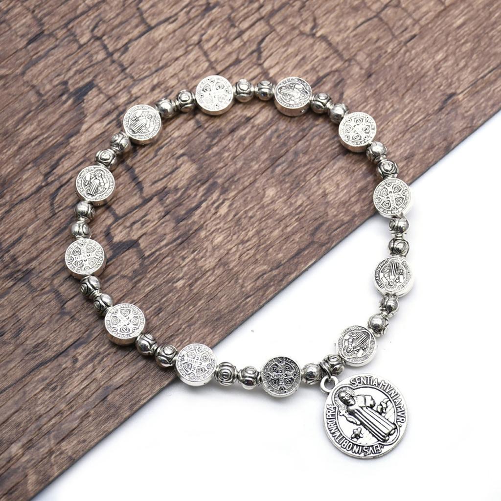 Katolsk helige Benedictus Justerbart Armband Mode Religiösa Pärlarmband
