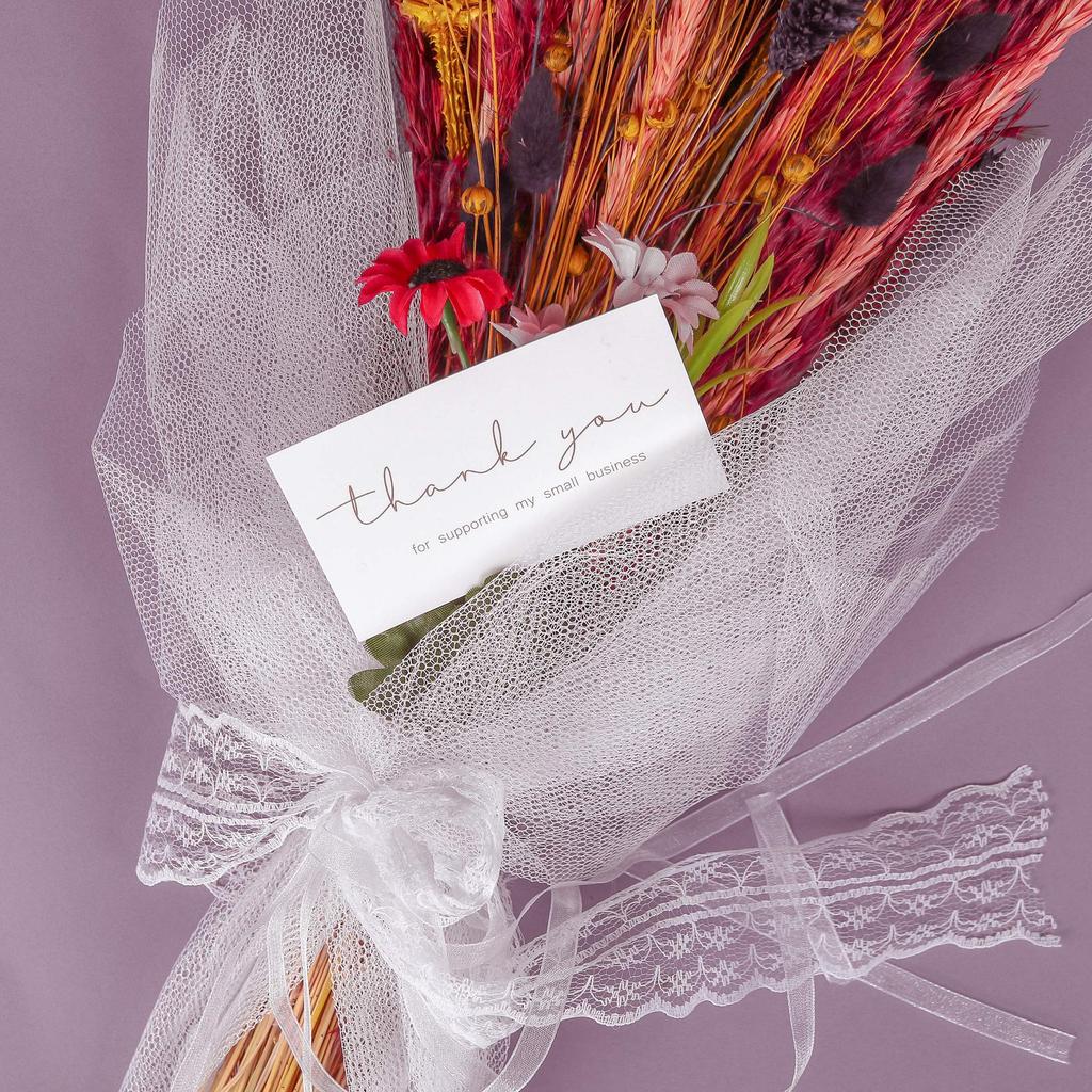 50pcs White Thank You Cards, Gifts Wrapping Tags for Party Decorations, Wedding Favors, Birthday, Cards for Friends, Family