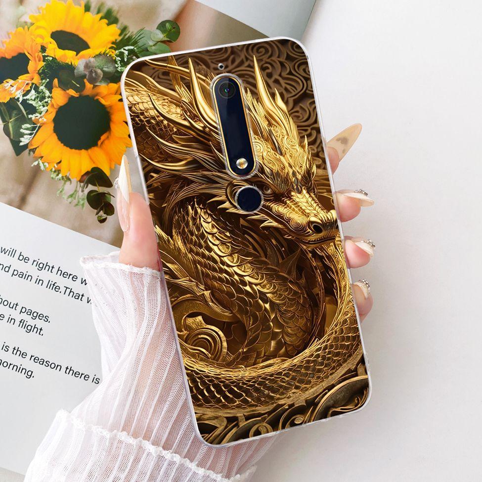 For Nokia 6 2018 Clear Case Cover Aesthetic Luxury Cute Cat Fashion Butterfly Funny Painted Phone Casing
