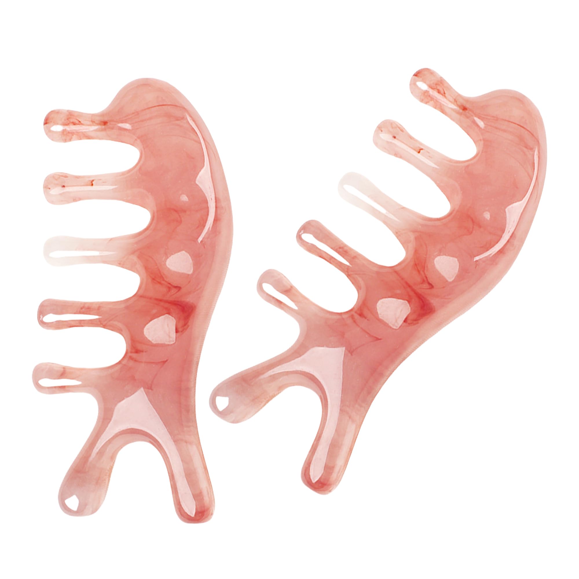 

KENASTA Gua Sha Massager Facial and Scalp Massage Plate Multifunctional for and Body Myofascial Face Line Eye Massage Amber Pink of 2-in-1 - - Face,