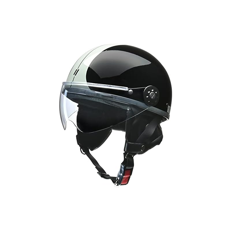 LEAD Industries O-ONE Motorcycle Half Helmet, Black/Silver - Free Size (57-60cm)