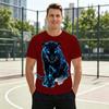 Neon Blue Panther 3D All Over Print Men's Crew Neck T-Shirt