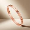 Women's High-End Colorfast Titanium Steel Four-Leaf Clover Bracelet with Rhinestones