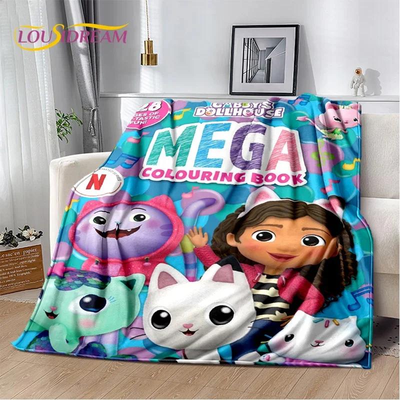 Søtt Gabbys Dukkehus Tegneseriepledd, Mykt Kastpledd for Hjem Soverom Seng Sofa Piknik Reise Kontor Hvile Dekkeplagg Gave