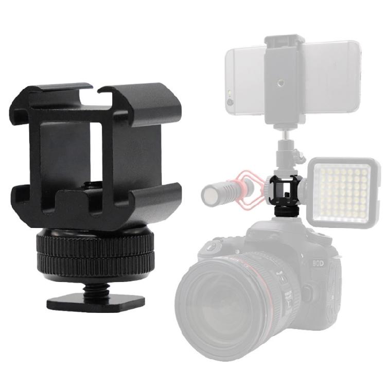 Triple Hot Shoe Base Mount Adapter Extend Holder for Microphone Monitor LED Video Light for LED Monitor Microphone