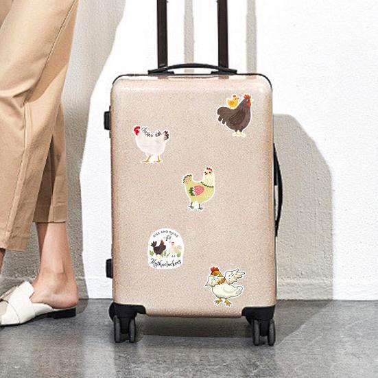 50Pcs Cartoon Chicken Stickers Cute Waterproof Self-adhesive Cute Animal Decals DIY Car Skateboard Laptop Motorcycle Graffiti Stickers