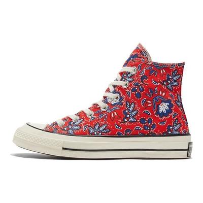 Chuck 70 High Paisley - Habanero Red Unisex Tenisky Egret Rush-Blue 171072C