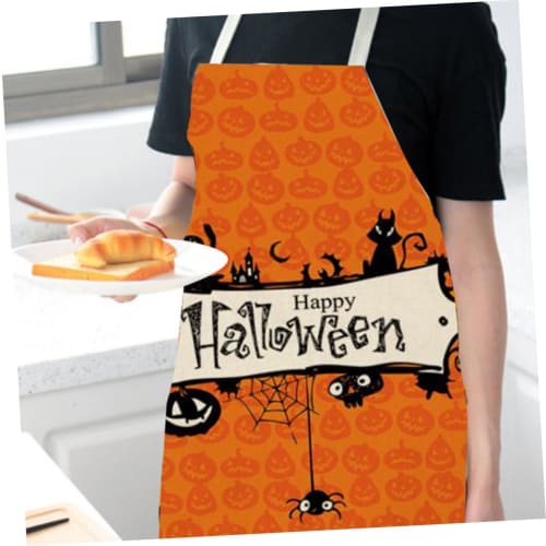 Lurrose 1 PC Halloween Apron, Baking Apron, Sleeveless Apron, Halloween Theme Apron, Spider Print Apron, Halloween Theme Apron, Creative