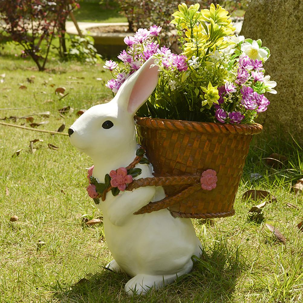 Outdoor Courtyard Rabbit Flower Pot Decoration Garden Ornaments Decor