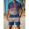 Casual Sports Suit Breathable Outdoor Leisure Men's Round Neck T-shirt Shorts Pants Suit Summer Digital Printing Printing Suit for Men and Adults