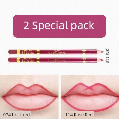 Lip Liner Waterproof and Durable Genuine Goods Non-Fading Hook Line Nude Color Non-Decolorizing No Stain on Cup Matte Lipstick Pen Female Lip Pencil