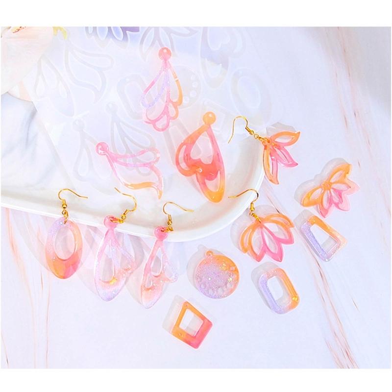 Geometrische Silikonform Ausgehöhlte Ohrringformen Schmuckherstellungsformen Silikonformen Perfektes Geschenk für DIY-Bastler