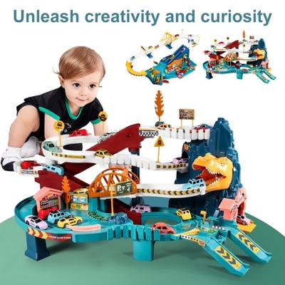 1 Set Dinozor Pisti Oyuncak Küçük Arabalar Harita Sticker Dağ Yolu Dino Tüneli Otopark Eğitici Bina Oyuncak Yürümeye Başlayan Çocuklar Erkek Kız Hediye