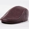 100% Genuine Leather Beret for Men - Middle-Aged Elderly Autumn Winter Retro Driver Cap Vintage Fashion Warm Duckbill Hat