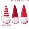3Pcs Knitted Christmas Doll Pendant Gnome Elf Doll Christmas Tree Decor Cute Santa Plush Doll