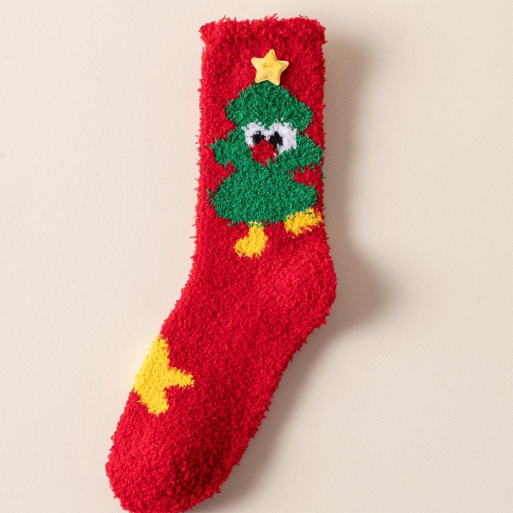 Women's Thick Mid-Calf Christmas Floor Socks for Sleep