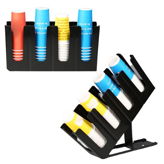 Adjustable Disposable Paper Cup Holder 4 Compartment Coffee Cup And Lid Organizer Large Capacity Coffee Station Storage