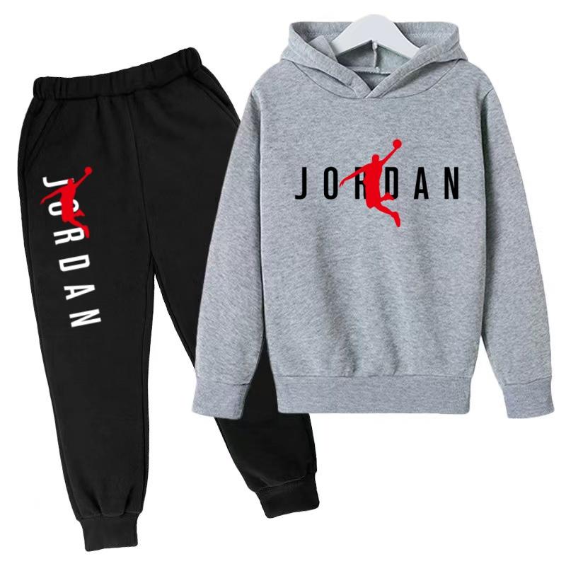 Felpa con Cappuccio per Bambini Lettere da Basket Pullover 3-12 Anni Giacca Felpa+Pantaloni Ragazzo Ragazza Neonato Abbigliamento Jogging Tempo Libero Moda Marca Set