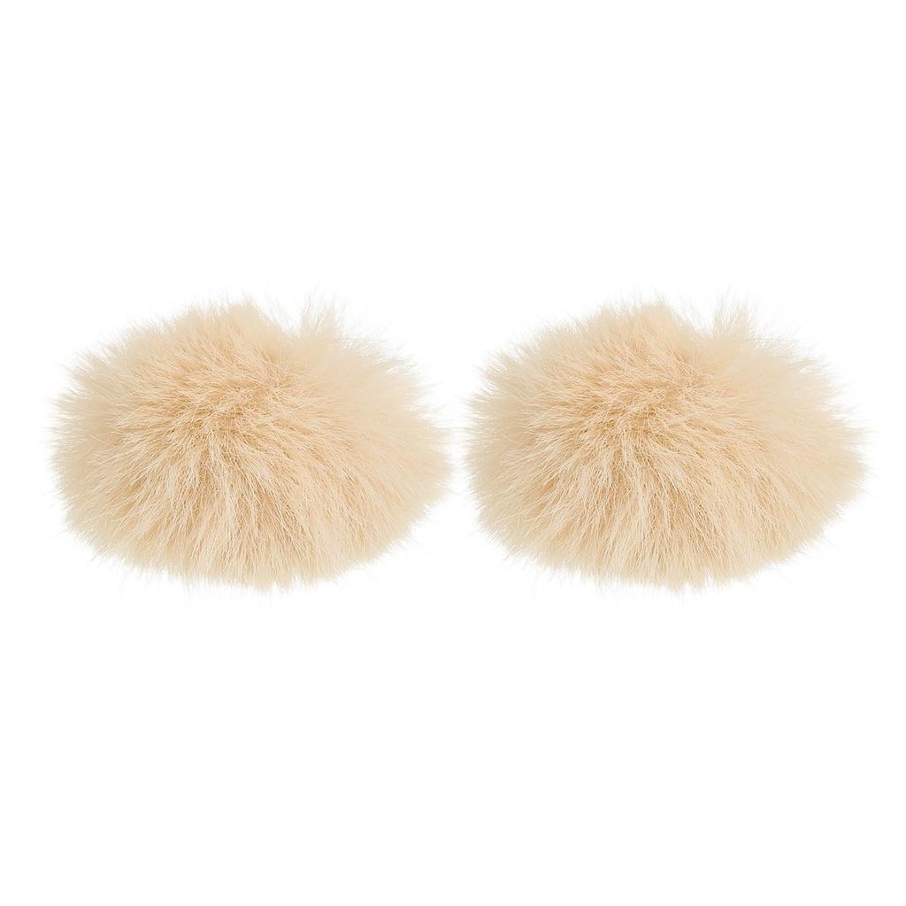 PATIKIL Microphone Fur Windscreen 5mm x 55mm Windshield Khaki Indoor/Outdoor (2-pack)