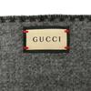Used Gucci 715497 4GAAA 1360 Stole Muffler Scarf Wool Cashmere Interlocking G Logo Fringe Men's Women's Black Light Gray