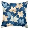 1 pieces -2D flat printing Blue And Tan Maple Leaf Patterned Decorative Pillows Polyester pillowcase sofa decorative cushion cov