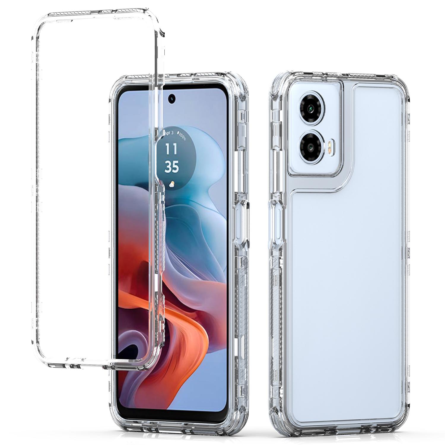 

For Motorola Moto G45 5G/G34 5G Case 3-in-1 Acrylic+TPU Protective Phone Cover A