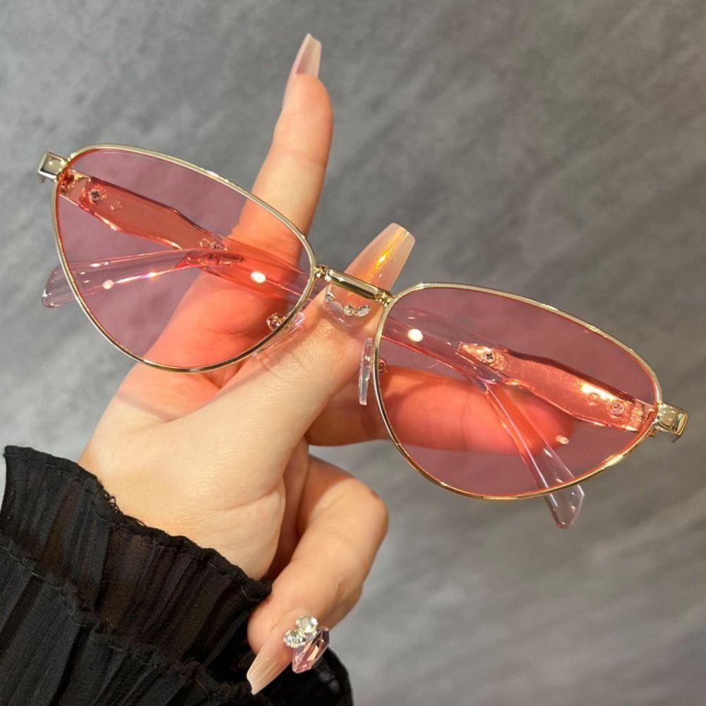 New Cat Eye Sunglasses Zinc Zinc Alloy Spicy Girls Shades Glasses Designer Triangle Sun Glasses  Outdoor