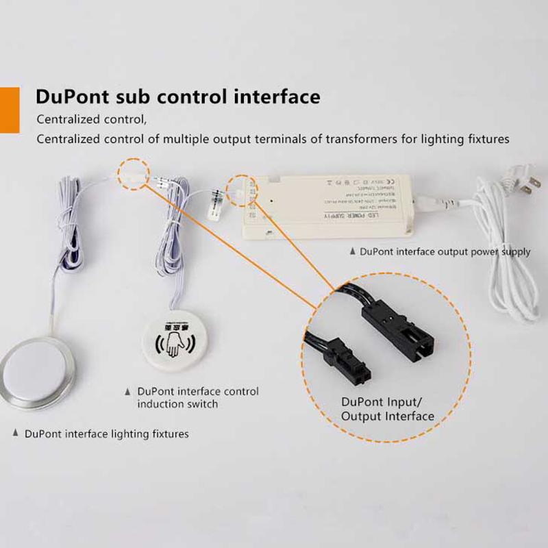 Penetrable Wooden Partition Touch Sensor Led Light Switch Hand Sweep Dimmable Touch Dimmer For Mirror Cabinet Shelf Lamp