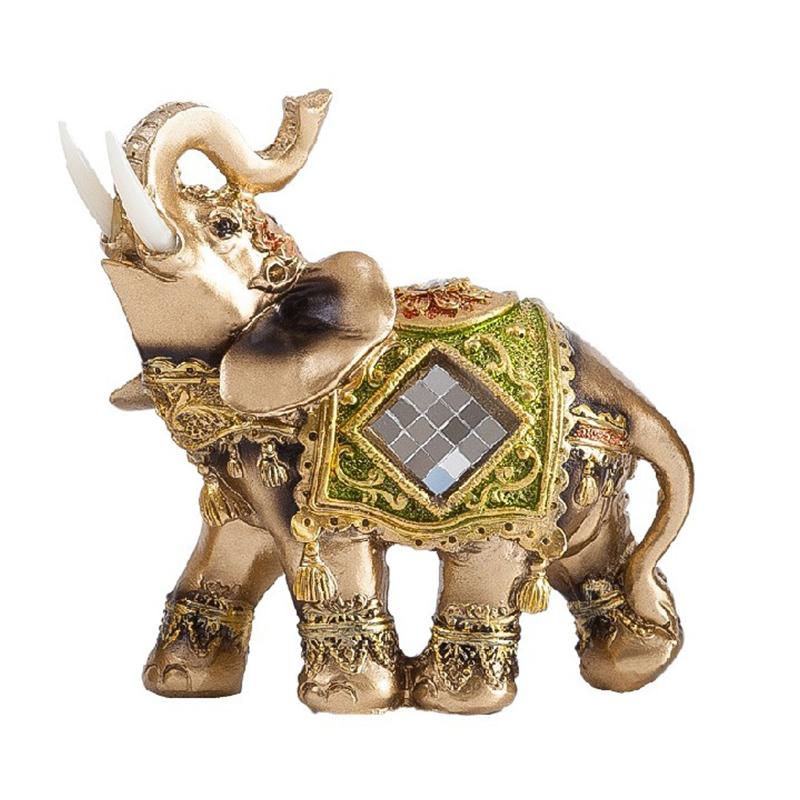 Traditional Chinese Feng Shui Lucky Elephant Statue Resin Animal Sculpture Elephant Figurine Ornament Home Decoration