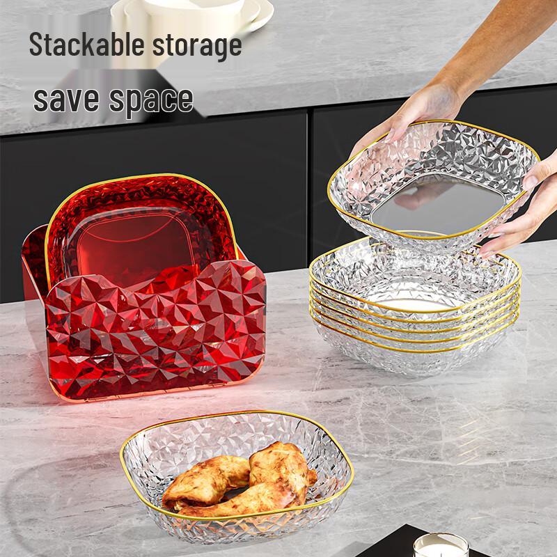 KANGMO Leichter Luxus Weiße 3-Fächer Knochenspucknäpfe, 8er-Pack