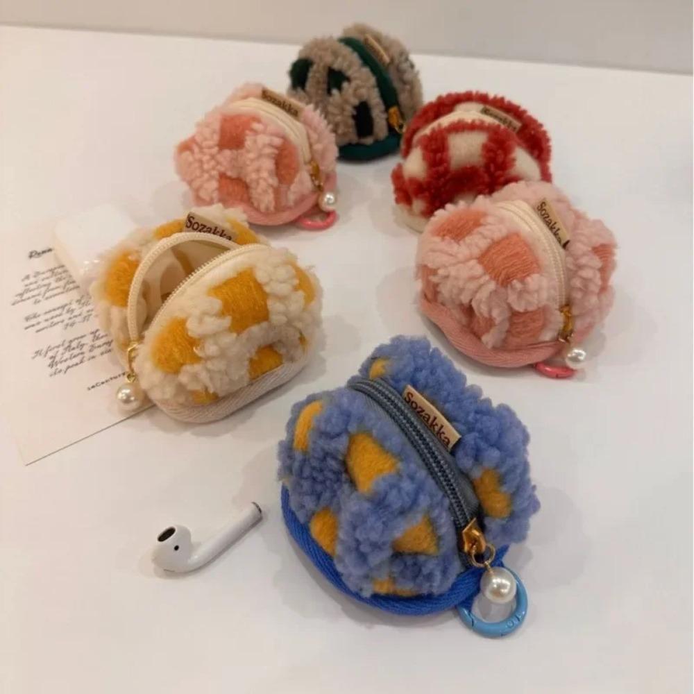 

Mini Keychain Bag Checkboard Coin Wallet for Airpods /Xiaomi /Huawei Wireless Headset