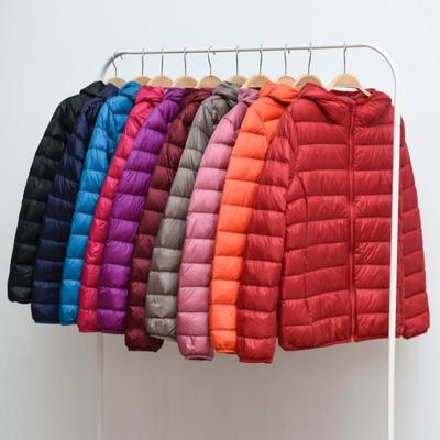 Autumn and Winter New Light Down Jacket Women's Short Hooded Ultra-light Plus Size Slim Jacket