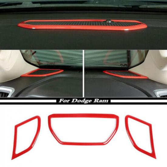 For -2024 Dodge RAM 1500 Red Dashboard Center Console Speaker Trim Cover 3P
