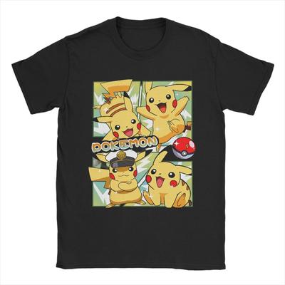Japanisches Super Niedliches Pokémon Anime Bedrucktes T-Shirt 2025 Sommer Herren und Damen Übergröße Trend Locker Lässig Kurzarm Top