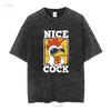 Hybris Nice Cock T Shirt Vintage Washed Top For Everyday Wear Casual Homme Breathable Stylish Fashion Slightly Designer Clothes