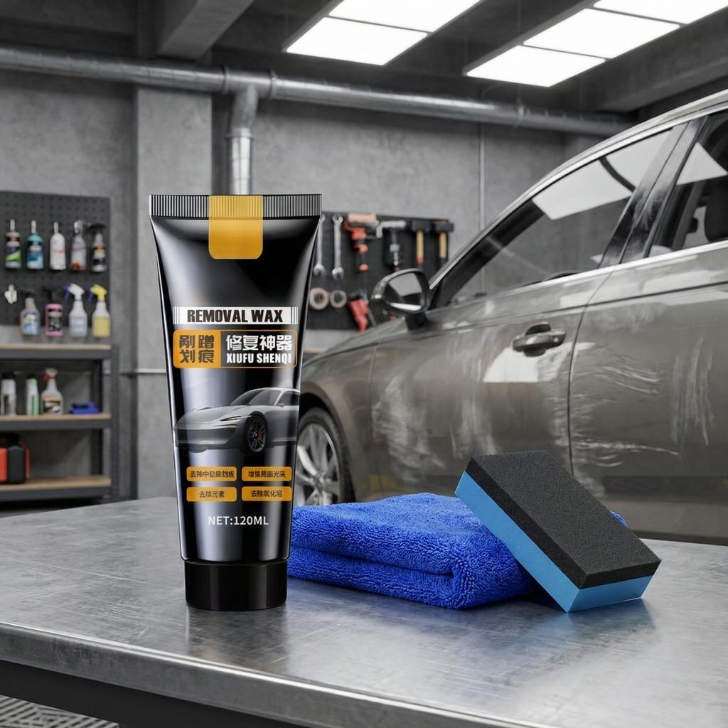 Car Scratch Cream, Car Scratch Removal Kit, Includes Wiping Sponge And Towel