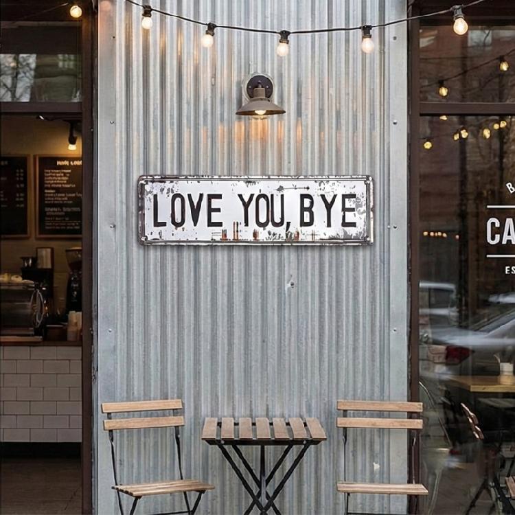 Love You Bye Metal Signs Home Decors Express Love and Warm for Your Family Lover,Wall Art for Home Hallway Entryway
