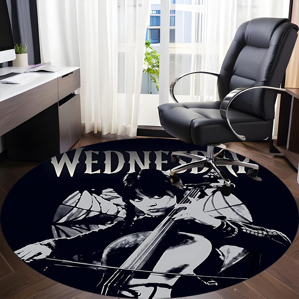 1pc Wednesday Addams Carpet, Round Non-Slip Durable Large Size Office Carpet, Suitable for Office yy250908045