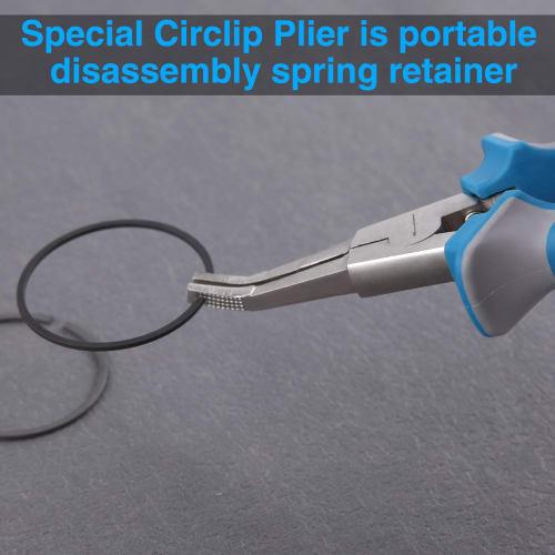 SPEEDWOX C-Ring Pliers, No Hole, Locking Ring Pliers, Retainer Snap Ring Pliers, Shaft-Mounted, Curved Jaws, Ultra-Fine Type, for Small Rings, C-Type