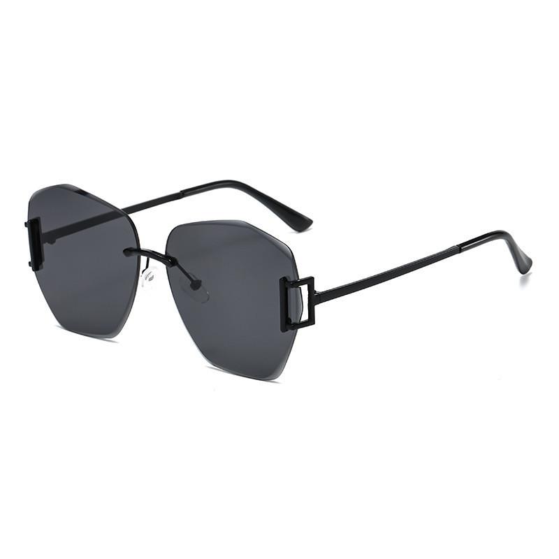 Women Square Frameless Sunglasses Uv400 Protection For Outdoor Travel Party