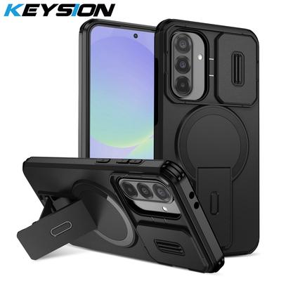 KEYSION Shockproof Magnetic Case for Samsung A56 5G A36 A26 A16 Slide Camera Protection Kickstand Phone Cover for Galaxy A17 5G