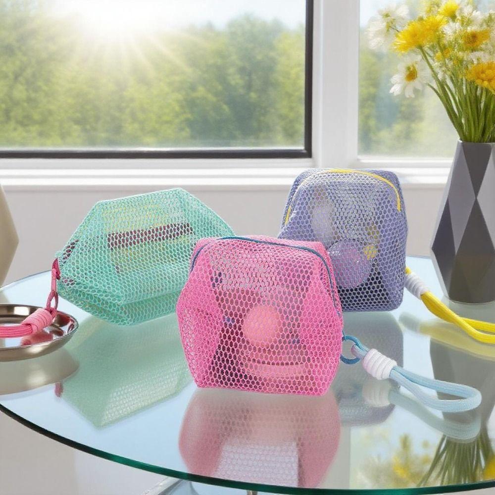 Square Shape Mesh Cosmetic Bag Small Capacity Mini Makeup Pockets Travel Toiletry Pouch  Earphone
