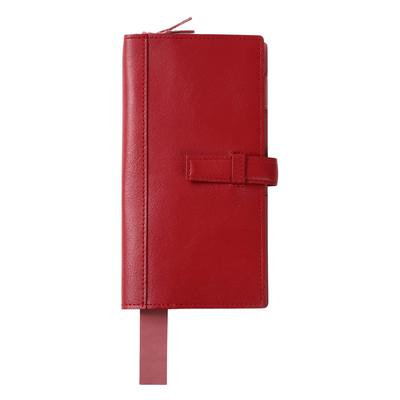 Obal na notebook Lightex, Kompatibilný s Hobonichi Weeks a Weeks MEGA, Pravá koža, Dvojfarebný, we-monoleather, Červený