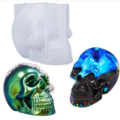 Stampo in resina epossidica a forma di testa di teschio 3D Stampo in silicone per candela fai da te