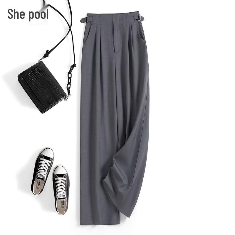 

Women s High-Waist Pleated Slimming Suit Trousers L